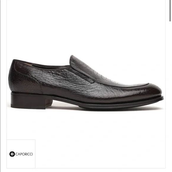 Caporicci 3324 Ostrich & Peccary Loafers Dark Brown Caporicci 3324 Ostrich & Peccary Loafers Dark Brown  main image 3